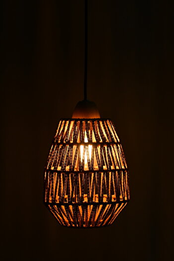 Happy Light Single Hanger Rustic Rattan Design