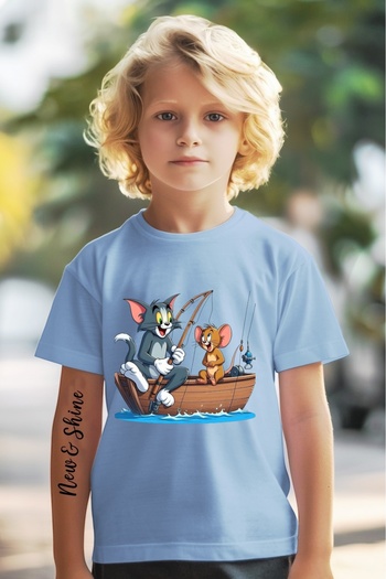 New Shine Tricou pentru copii supradimensionat cu imprimeu Tom și Jerry