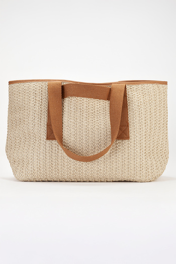gio&mi Luna Raffia Paper Rope Straw Shoulder Bag