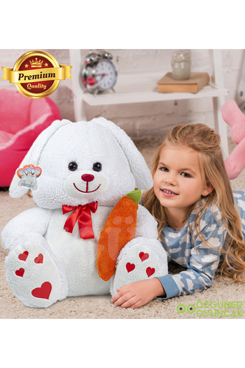 Özgüner Oyuncak Cute 80 cm Rabbit - Soft Friend Holding a Carrot