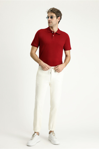 Kiğılı Regular Fit Embroidered Cotton Polo Collar T-Shirt