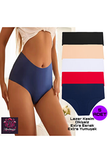 Afrodizyac 5-Piece Laser Cut Extra High Waist No Trace Extra Soft Seamless Bato Panties