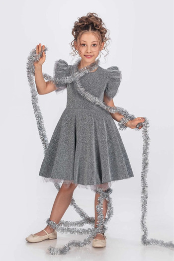 vestitino Girl's Evening Dress Tulle Detailed Glitter