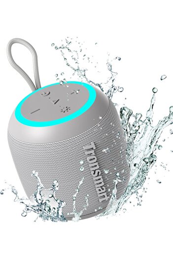 Tronsmart مكبر صوت T7 صغير الحجم محمول بتقنية البلوتوث مع أضواء وصوت ستيريو وبلوتوث 5.3 - رمادي