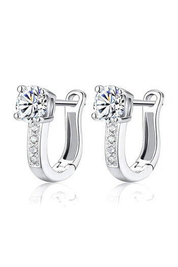 delis Cercei Tortițe Elegante din Argint 925, cu Zirconiu, Placate cu Rodiu, Stil Modern