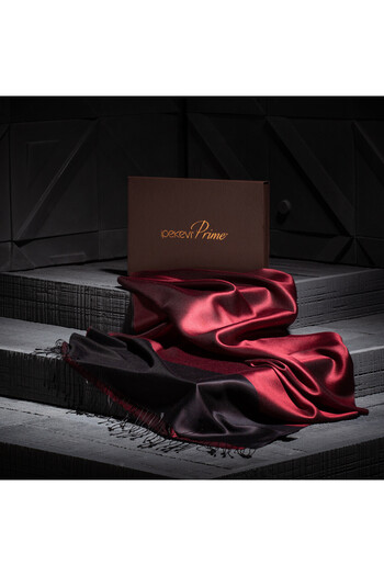 ipekevi Burgundy Black Double Sided Prime Silk Shawl