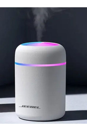 Jeebel Mini Humidifier 300ml with LED Light | USB Powered | Silent Operation | Home & Car Gray