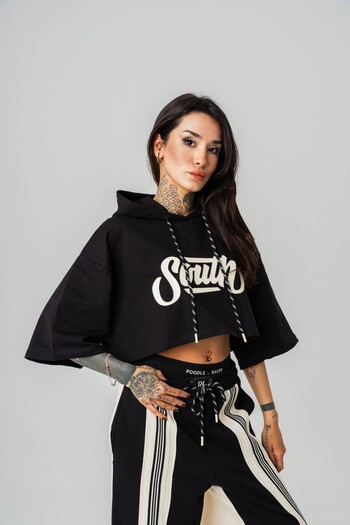 go gang own Γυναικείο μπλουζάκι South Crop Hooded