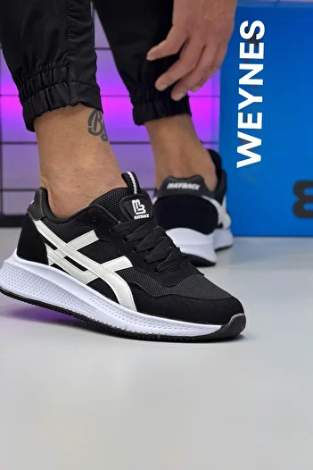 Weynes Men's Black White Stripe Casual Orthopedic Sports Shoes Wsb4022
