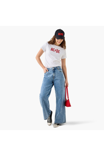 SP Characters AC/DC Printed T-shirt with Crew Neck and Short Sleeves