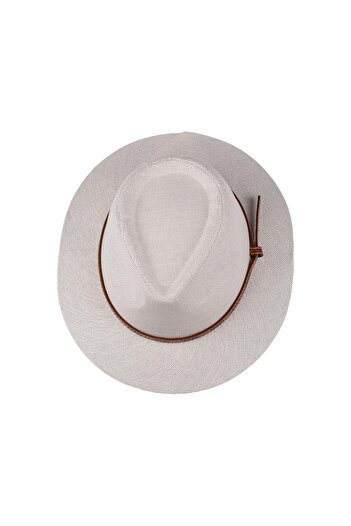 C&City Men's Rope Detailed Wide Brim Straw Hat Y25750-01 White