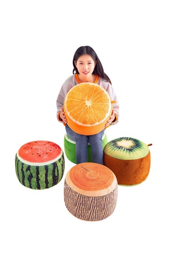 Other Stool Inflatable Thickening Cotton Cover Cartoon Plush 3D Fruit Pouf Chair Lovely Inflatables