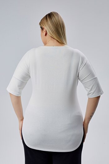 Curvy Trend Plus Size Lighthouse Salty Printed Half Sleeve Side Slit Blouse