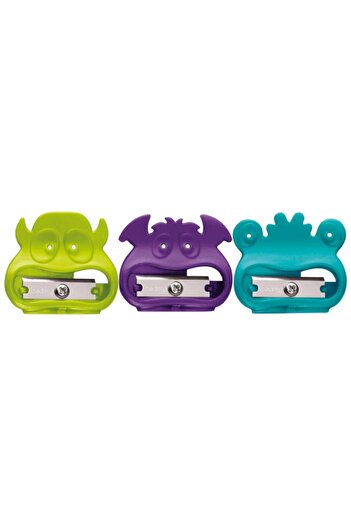 Maped Vivo Monster Single Hole Pencil Sharpener (3 Different Colors / 3 Pieces)