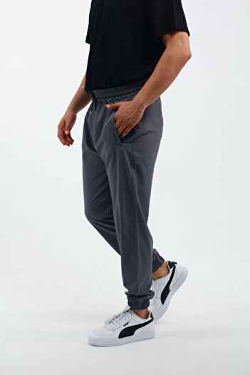 OXVİN Cushy Cool Men's Oversize Loose Cut Elastic Leg Zippered Parachute Trousers with Back Pocket