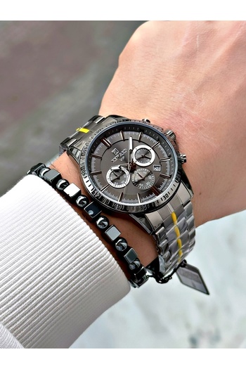 Reward Smoked Color Functions Active Mid-Strip Steel Cord Men's Wrist Watch + Bracelet