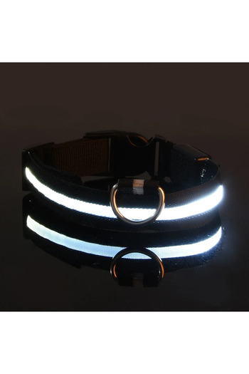 Choice XS neck 28-38cm black Dog Collar Nylon LED Night Safety Flashing Glow In The Dark Pet Dog Leash pet