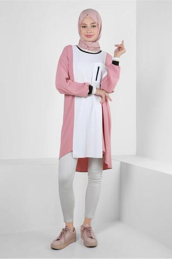 Alvina Two-Color Tunic with Elastic Cuffs 43914