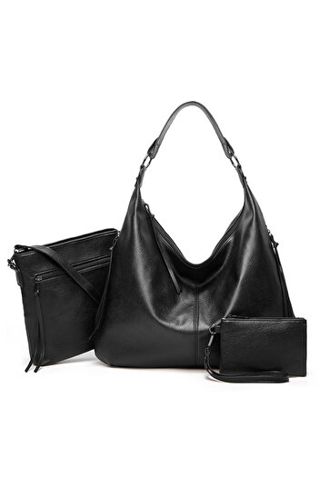 ETG 3-Piece Retro Soft PU Leather Large Capacity Ladies Handbag