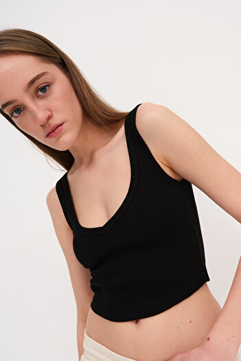 Addax Thick Strap Crop Tank Top A0345
