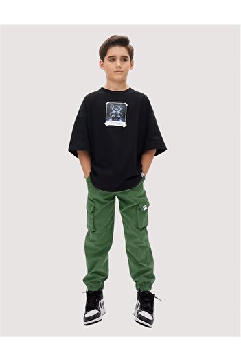 ASL GOLF CLUB Αγόρι Παντελόνι Cargo School Jogger Woven με τσέπες στη μέση και ελαστική τσέπη