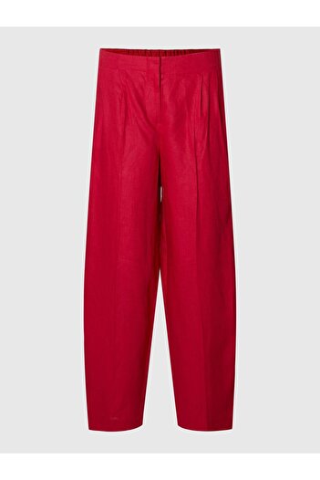 Selected Femme Barrel Fit Hosen 100% Leinen