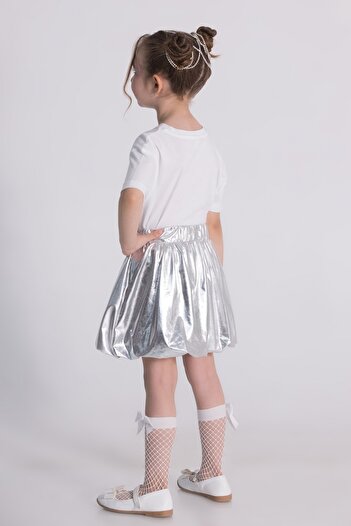 Dmb Girl's Silver Skirt Love You T-Shirt Set