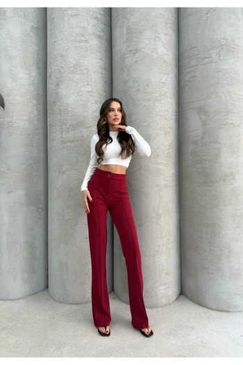 Ovebu Imported Crepe Pants with Front Statement