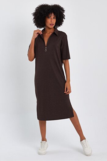 ALEXANDERGARDI Shirt Collar Corduroy Dress - Zipper Detail (B23-00108)