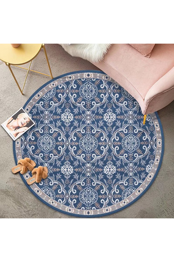 sharpdo Vintage Faux Cashmere Round Rug Coffee Table Cushion 120*120CM