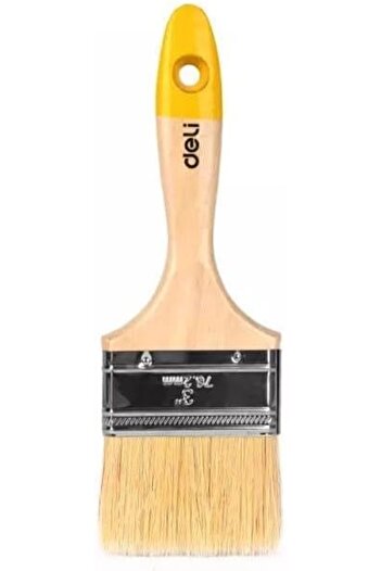 Deli Wooden Handle Paint Brush, 3-Inch Size, Milky White