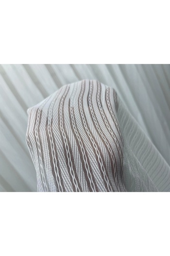 NİVEMESHOME Nivemeshome Hayal 15 Transparent Ecru Tulle Curtain 1/3 Dense Pleated Tulle Curtain