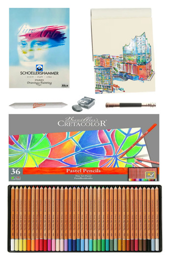 GLANCE Cretacolor Fine Art Pastel Kalem 36'lı Set 25x35 15 Sayfa Teknik Çizim Kağıdı 200 gr