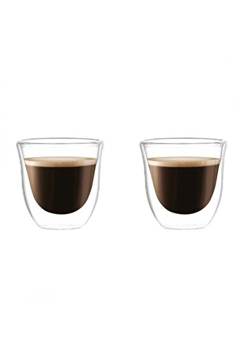 ECARLA Set of 2 coffee glasses, double walls, borosilicate glass, 70 ml