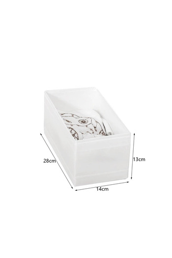 Choice White M Clothes Organizer Compartment Storage Box Foldable Washed Home Organizer for Underwear Jeans