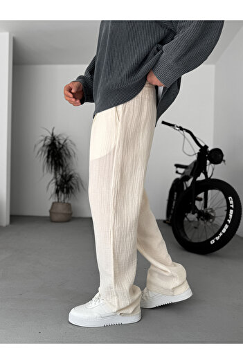 BYBASICMAN Bej Müslin Kumaş Pantolon G-5232/8