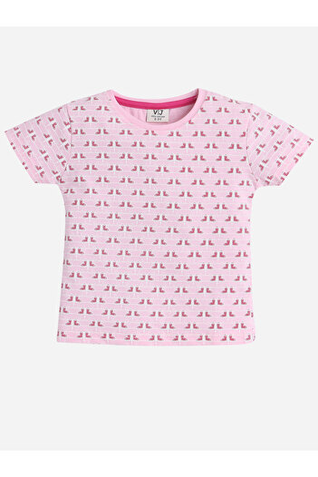 Victor and Jane By Styli All-Over Printed Cotton T-Shirt and Pyjama Set