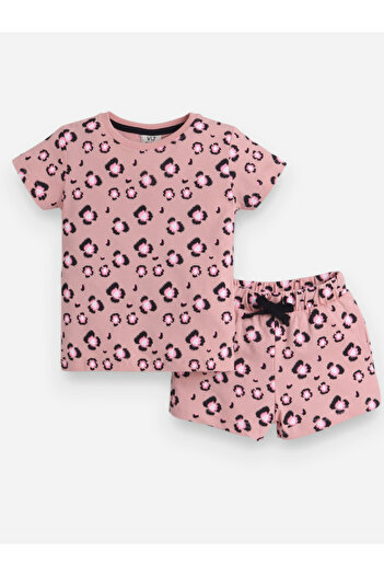 Victor and Jane By Styli All-Over Printed Cotton T-Shirt and Shorts Set