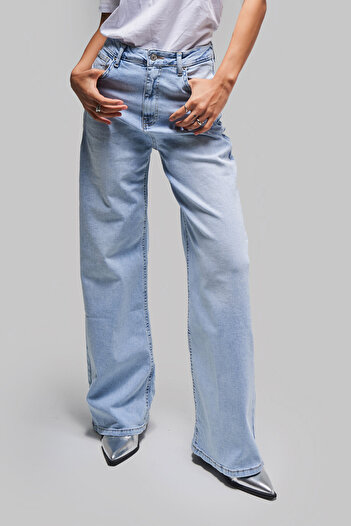 its basic Blugi de damă Ice Denim Culoare 4s5-3 Lycra Țesătură elastică Blugi de denim de mărime mare