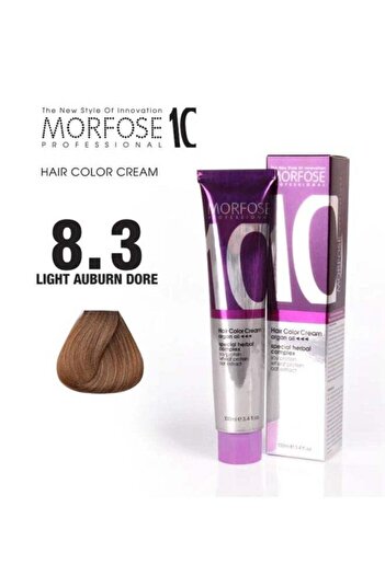 Morfose Morfose 10 Hair Color Cream: Argan Oil Blend - 8.3 Golden Blonde 100ml