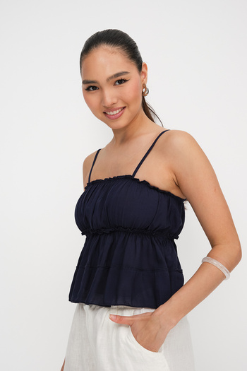 Addax Blouse with Shirring Detail A17071