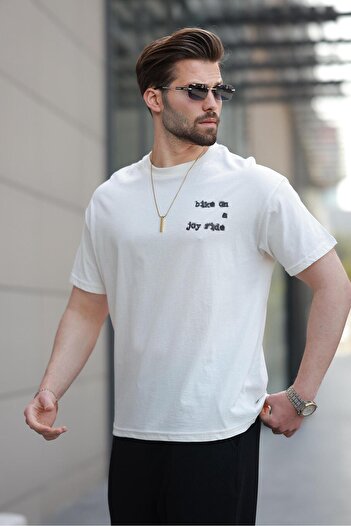Madmext Λευκό εμπριμέ Basic ανδρικό T-Shirt E7150