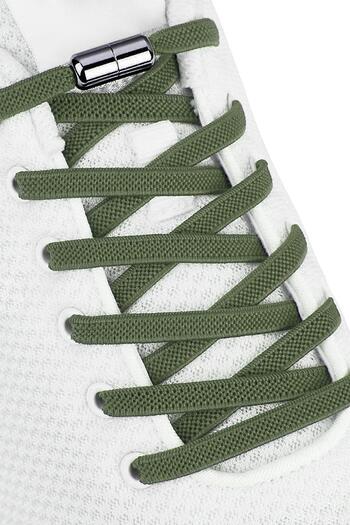 hapshoe Adjustable 1 Pair Khaki Green Screw Capsule End 6 mm Rubber Practical Laces