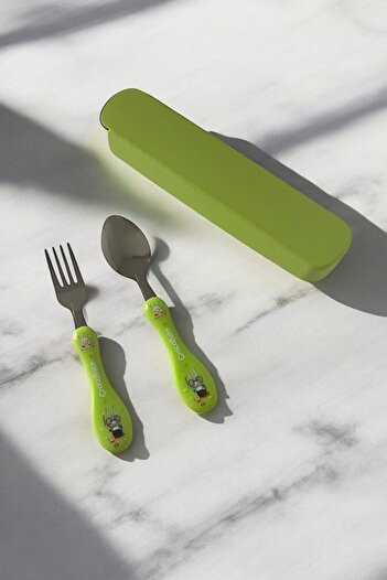 Dore Voir Children's Fork-Spoon Set-Boxed/Green