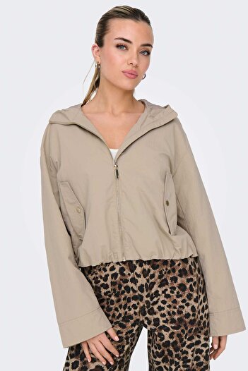 ONLY Onlbealo Hood Jacket Cc O Ecru Women's Jacket