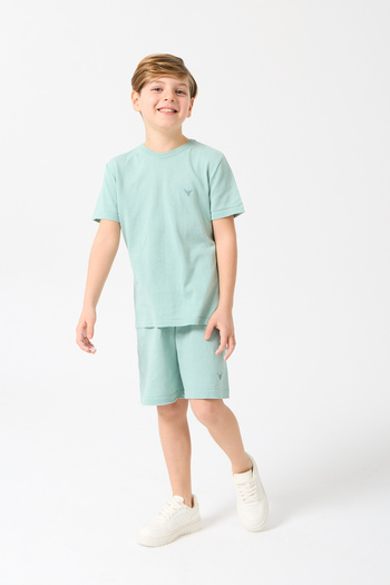 Nisrakids Boy's Top and Bottom Suit Knitwear Summer Crew Neck - Shorts - 100% Cotton