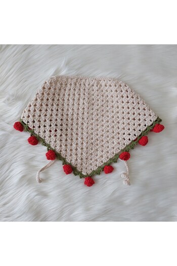 Home Hand Knitted Rose Hair Band /Bandana