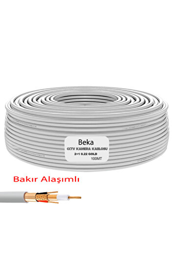 Genel Markalar 100 Metre Güvenlik Kamera Kablosu 2 1 0.22 Cctv Tam Bakır Kablo Modern Tasarım GOLD