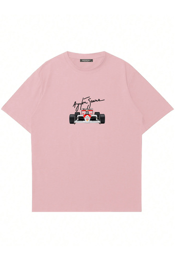 Mad&Calf Μπλουζάκι Unisex Ayrton Senna με στάμπα με λαιμόκοψη