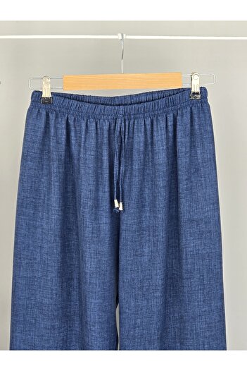 ENDAMIM KETEN PANTOLON BÜYÜK BEDEN RAHAT KALIP CEPSİZ BELİ LASTİKLİ 40-50 BEDEN